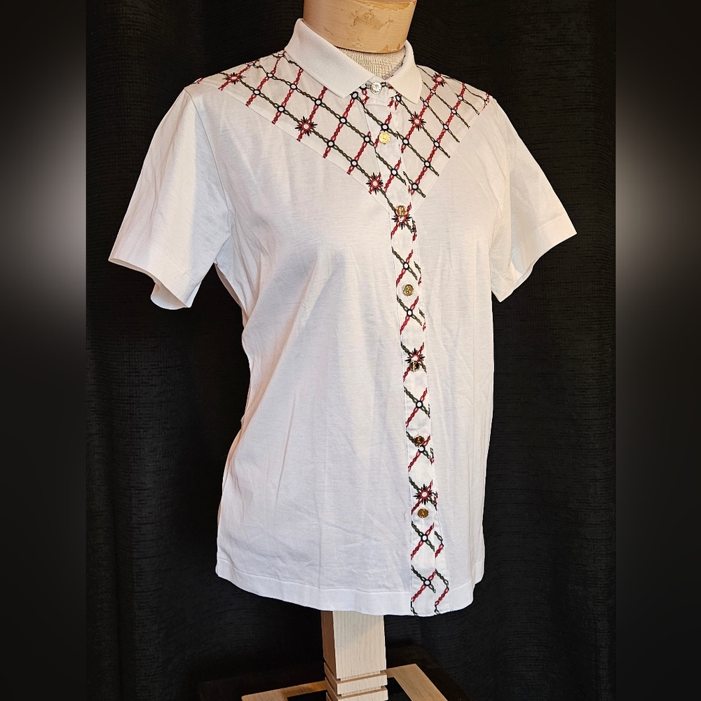 Roberta di Camerino White Collared Polo Shirt 40